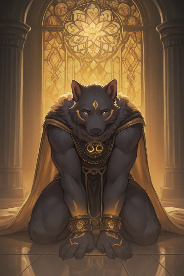 (best quality, 32K HDR:1.2, ultra-detailed, realistic, photorealistic, masterpiece,) official art, the king of beasts, Full body view, looking at the viewer, Solo, male, handsome, majestic beast, black fur, black mane, majestic king, king Demonwolf, muscular body, white eyes, serious look , small ears, backwards curved black horns, long upper cannie teeth, naked, big canid penis, Niehime kemono ou, (detailed realistic image:1.3), (detailed eyes, beautiful expressive eyes:1), (hyper realistic fur:1.2), (detailed fur:1. ( detailed face:1) Low Light: 1.2) masterpiece, best quality, ultra realistic ( 8k, UHD, Gorgeous Light and Shadows, Detailed facial portrayal, highest quality, masterpiece, ultra high detailed, official art, utra detailed, deep shadows, dynamic shadows, HDR, deep of field, utra detailed fur, maximum focus, depth of field, perfect lighting, light particleest quality, ultra detailed body, cinematic, sharp focus, correct anatomy, right hands, correct hands, correct head, detailed background, the king's office, desk stack of papers, documents, books, Leonhart writes, window, night, candles, light from the counters,full body,sitting, penis, +18