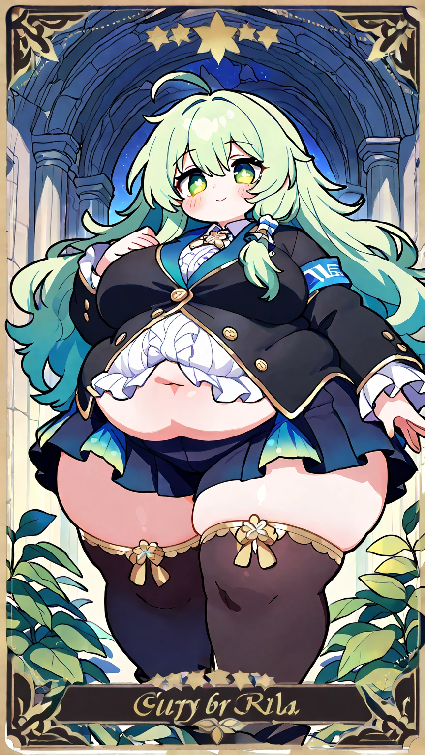 best quality, masterpiece, highres, solo, {altria_caster_fgo:1.15}, blonde_hair, long_hair, green_eyes, bangs, twintails, bow, hat, smile, hair_between_eyes, staff, cape, blush, blue_headwear, buttons, beret, closed_mouth, breasts, 1girl, black_gloves, gloves, holding, holding_staff, long_sleeves, looking_at_viewer, simple_background, white_background, open_mouth, petals, purple_bow, upper_body, big belly, large belly, vore belly, (vore belly:1.6), (large belly:1.4), good belly, (big belly:1.6)