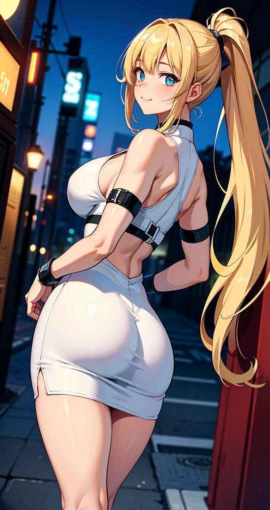 Upper body facing away