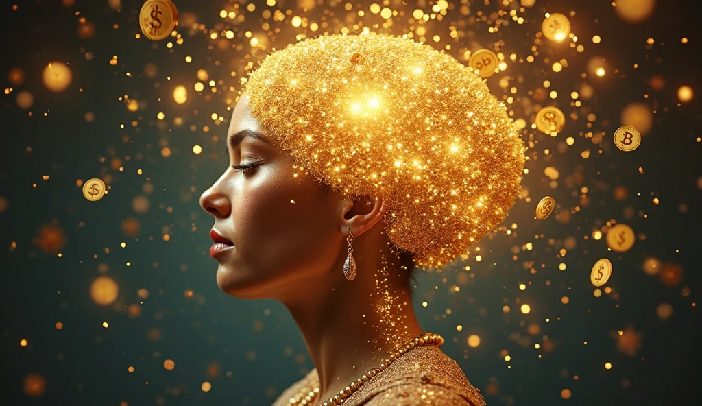 strength comes from unity.Picture with all races of world illustrated by stars and money