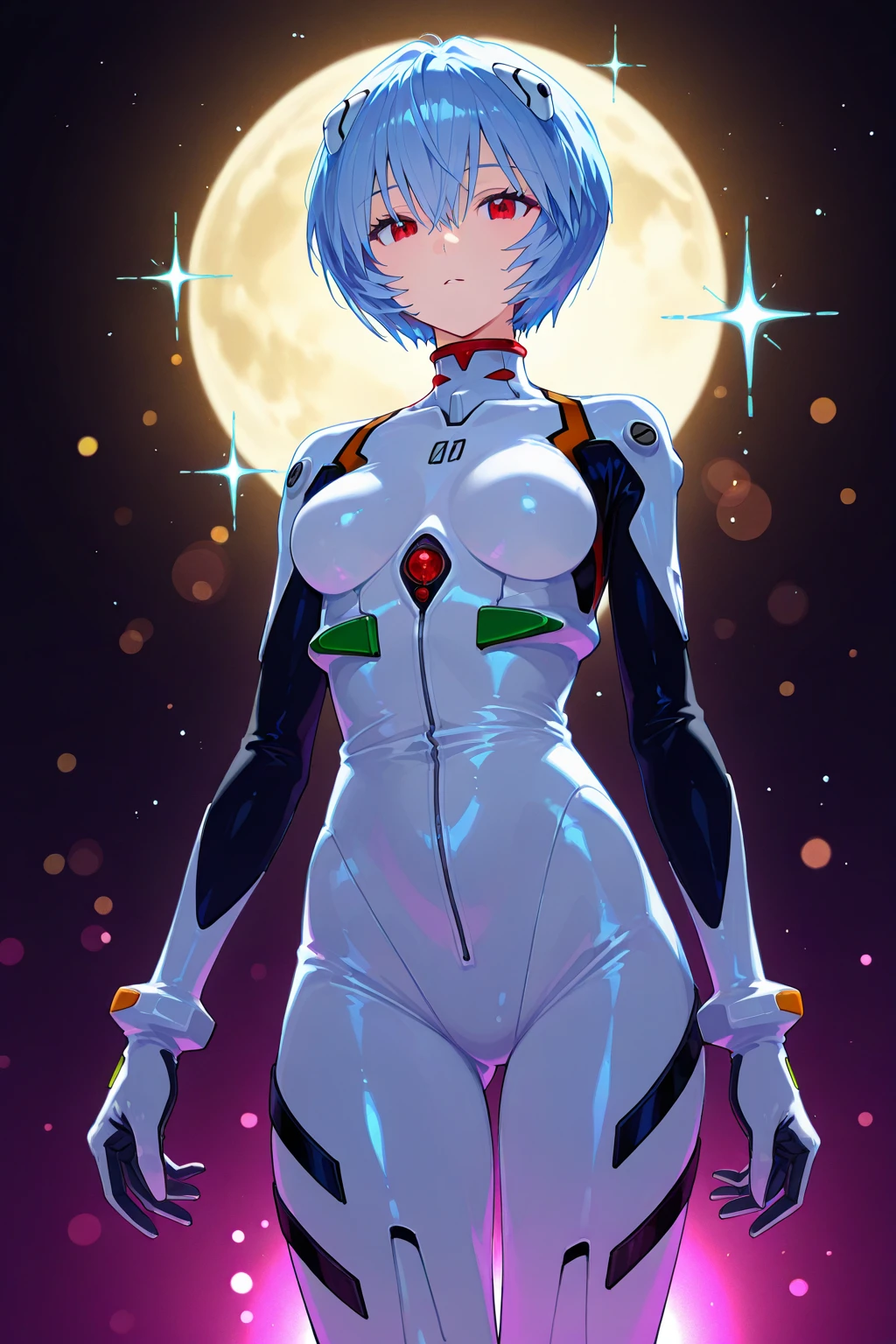 BREAK looking at viewer, BREAK (masterpiece:1.2), best quality, high resolution, unity 8k wallpaper, (illustration:0.8), (beautiful detailed eyes:1.6), extremely detailed face, perfect lighting, extremely detailed CG, (perfect hands, perfect anatomy),spaceship,stars,planets,milkyway,rei ayanami, blue hair, short hair, (red eyes:1.5),
bodysuit, headgear, plugsuit, white bodysuit,camel toe,cleavege,neckline,on knees,bend over, on all fours