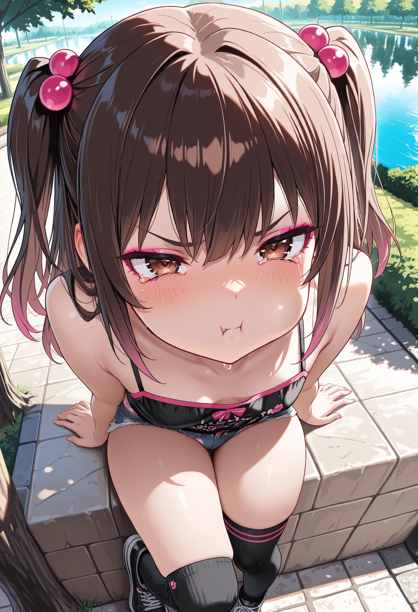 ((Highest quality, 16K, masterpiece: 1.3)), ((small胸、10 year old girl、Small Head)), Beautiful Woman with perfection Figure: 1.4, Slim Abs: 1.2, ((Beautiful glossy brown hair)), ((small: 1.4)), ((K-POPアイドル: 1.3)), ((Twin tails))、((shower, White Water)), ((field)), ((stop temporarily)), ((Fascinating)), ((ピンクのsmall美しいNipples)), (((naked足の)))、(((((frontage)))))、((Hips))、(((naked足の)))、(((Spread your legs)))、(((Split))), (((excessive cum on bady)))、超リアルな 16K cg, perfection Face, perfection, Clean Solo, (blush: 0.5),masterpiece, Professional artwork, Famous works of art, 優しくsmile, A big smile, Beautiful Eyes, ruddy skin, perfectionな指, Beautiful Hands, Depth of written boundary, Realistic: 1.3, (Cinematic composition: 1.3), (HDR: 0.1), Accent lighting, naked, smile, athletic body shape, Legs apart, Raising his leg, double eyelid, eye contact, Nipples, whole body, From head to toe、naked足、(((Anal)))、((((Both arms are chained tightly above the head and tied to the wall、Stretch your legs out and spread them wide、Confined to a dirty public toilet covered in graffiti))))。