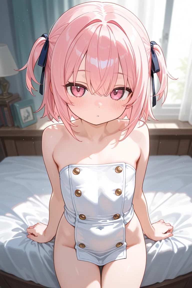((NSFW)),Beautiful illustration、masuter piece, (masterpiece、top-quality、8K ),intricate detailes,ultra-detailliert,softfocus、Sweet girl,Cute little girl s、a junior high school student、14years、A pink-haired、Patsun Bangesium'Short-cut hair、((tareme eyes))、cute face,Idol、Short, Braided hair、Cat's ears、tail、((((shiny sailor bikini:1.5)))),stare into the distance,nsfw,sitting ,(armpits:1.5),(presenting nipple:1.5),spread legs,(presentingwet pussy:1.5),(spread pussy with fingers:1.5)(open vagina, vivid pussy, high quality vagina,wet pussy:1.2),