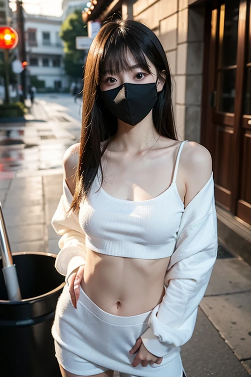(Surreal style,8k,full bodyesbian) Charming beauty, Black curly hair, Beautiful brown eyes,  The face is delicate, Young smile, is wearing a shorts, With a pose for a shot, Sip coffee, The surroundings are full of greenery. --auto