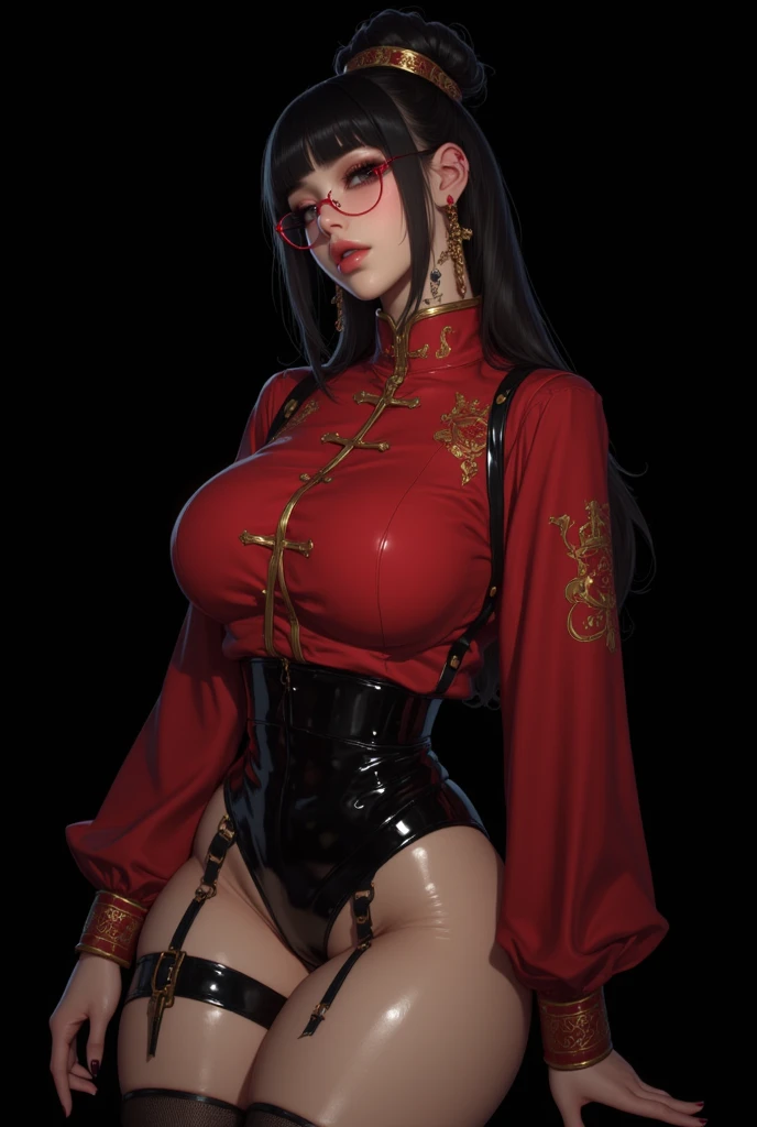 Fine、(The best illustrations)、8k UHD resolution、intricate-detail、top-quality、realisitic、ultra-detailliert、The best lighting、Best Shadows、Soft lighting、Ulutra HD、Ultra-realistic、Tindall Effect、Photorealsitic、(High Detail Skins:1.2)、 (Intricate details, makeup, pureerosface_v1:0.5), (Detailed beautiful delicate face, Detailed beautiful delicate eyes, A perfectly proportioned face, High detailed skin, Detailed skin, best ratio four finger and one thumb, arms below breasts, Tattoo with a red glow under the stomach、Awesome awesome, wide hips, smooth midriff, skiny and thin, __Fashion__, __hair__:1.25)、Digital SLR、 absurderes、1 beautiful devil woman from hell, surreal female portraits by David Hockney and Alphonse Mucha, Portrait of a seductive woman、Fantasy Art, Chinese Doll、Chinese actress、Dungeon、The dragon、Devil's Palace、Devil's Torture Chamber、natta、Dark style 、In the Dark、(Detailed spooky backgrounds:0.8), magia、 女の子1人、Evil Nun、Dark Necromancer、Succubus、Devil's Daughter、Umi Shinonome、Bat Wings，(((Demon Horns)))、 ((((Huge glasses, Otaku Glasses, thick glasses, Round glasses)))),(((Colossal tits)))、(Devil's Tail)、(red eyes glowing:1.6)、red eyes make up very sharp and detailed, The eyes are very well made up, ((Red Eye:1.0)),intricate tattoos, demonic intricate tattoos, thigh tattoos, body tattoos, ​masterpiece、The most beautiful face、a baby face、Charming smile、plump beautiful red lips、Muscular seductive body、The enchanting body of the devil、devil style、Seductive Black Magic Costume、(((A shiny red snake is wrapped around her body)))、The long-haired、Braids、Black hair、Ponytail distortion、, Ponytail with a bow tied at the back of the hair, Beautiful expression、Body Up、Large breasts emphasis、Bust,  Super tight breasts, Breast augmentation surgery, The breasts are very big and round and round,Toned waist、Wide buttocks、 lowkey, cowboy lens, (Black Phoenix Dress: 1.0),  devil crown,  Red sparkling gemstone necklace、Jewelry Gwise,  wearing black mesh socks,Wear light red、nffsw