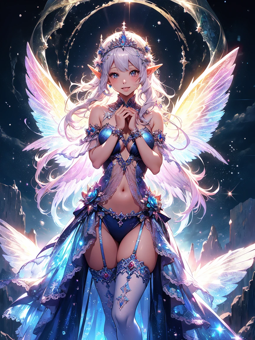 最high quality、1 beautiful woman,elf ( back shot ))、Seen from behind、Beautiful back、Butt、、Wet、Beautiful groin、detailed groin、、Blushing、親しいsmile、Ecstasy、Beautiful thighs、Filled with roses、Lots of roses、、 A magnificent fairy world、flower fractal fine art、Fill the screen with flowers、Bigger on the screen、Beautiful Eyes、、Fairy tale、Märchen Beautiful Eyes,High-definition depiction, Realistic, 8k, Unity, , light smile, Beautifully and vividly drawn, , Beautiful, beautiful, clear skin、sexly see-through bodystocking ,sexly 、Ecstasy、 Raise your arms behind your head, Romanticism,mosquito。 The most beautiful form of chaos, Mr..々Farbe, Intertwined flowers, P article,Magical gentle light,smile,sexy,image quality、masterpiece、Beautiful Face、Super beautiful woman((Big breasted 22 year old office lady、Bust 100,Beautiful long ironed hair、Silver Hair、height: 165cm。、sexy、Esbian、high quality、、Visual Arts、最high quality、1 woman NP: Worst quality ,Flower fractal art、、Beautiful radiance,High-definition depiction, Realistic, 8k, Unity, , light smile, Beautifully and vividly drawn, , Beautiful, beautiful, clear skin、sexly ((、see-through underwear,))Countless rays of light pouring down, Swirling Light, , Raise one arm above your head, Intense light is emitted from the magic flower circle in front of the girl. Romanticism,: The most beautiful form of chaos, Mr..々Farbe, Intertwined flowers, Particle,magical gentle light,smile,sexly,image quality、masterpiece、Beautiful Face、Super beautiful elf woman((Big breasted ,Beautiful 、sexly、Esbian、、high quality、Visual art、Written boundary depth、、elf Ears、、universe、Happy smile、、、elegant、ticker beautiful decorative、、magic、、Beautiful bed、A kind smile、wonderful、Fluttering petals、、Cultivate fantasy、、Mystery light Lots of flowers、、art、art,mystery,Ultra-high resolution,atmosphere 最high quality、