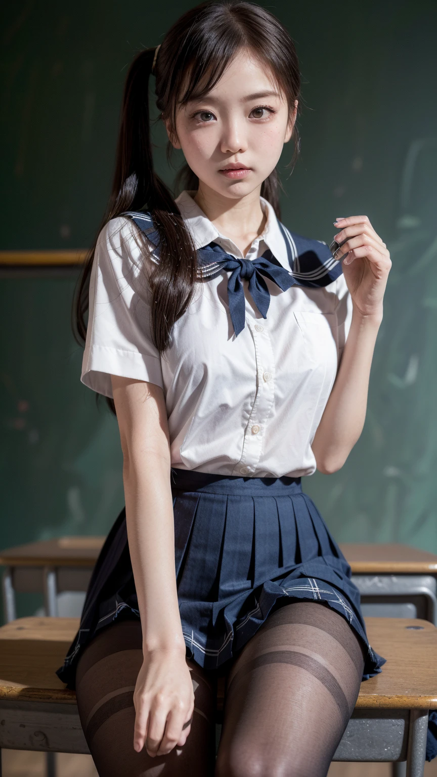 Japanese women, (smile:1.05),Browsing Caution、8K,Highest quality, masterpiece, Very detailed, 超High resolution, Realistic, RAW Photos, , Absolute Resolution, Complete limbs、Complete ???????、Perfect beautiful skin、cute女の子1人,cute女の子 、、(smile:1.2)、Lolita Girl、(school uniform:1.3)、(Sleeveless shirt:1.1)、 ((When you raise your hands above your head, you can see your armpits.))、、Micro Mini Skirt、、Accentuate your thighs、cute女の子、 , Realistic young gravure idol, Japanese Girls、、by 2 person、(bedroom:1.2)、Mix 4, (16K, Raw photo, Best image quality, masterpiece: 1.45), (Realisticな, Photorealistic: 1.37), Two Girls, cute, Professional Lighting, Photon Mapping, bedroom, Physically Based Rendering, Dark brown long bob hair,Beautiful, well-groomed eyes、double eyelid、With a girl, (((Sleeveless shirts worn by Japanese high school girls、Checkered mini skirt,、Dark blue socks、Black Loafers))), Highest qualityの写真, High resolution, 1080P, (Clear Face), (Detailed face description), (Detailed hand description), (masterpiece), masterpiece、Rich details、(Beautiful Faces)、(Highest qualityの写真)、(Detailed eyes)、 in front of you、Thin clavicle、((Slim and large))、(((Japan wears short-sleeved shirts)))、((Pure Idol))、((明るいbedroom))、(Shot from random perspectives)、(((とにかくcute)))、smile、Drawing the whole body from the knees、 nasolabial folds、(Large firm breasts:1.2)、Firm big ass、Two arms and two legs、(((from the front:0.4)))、bare hands、Symmetrical eyes、