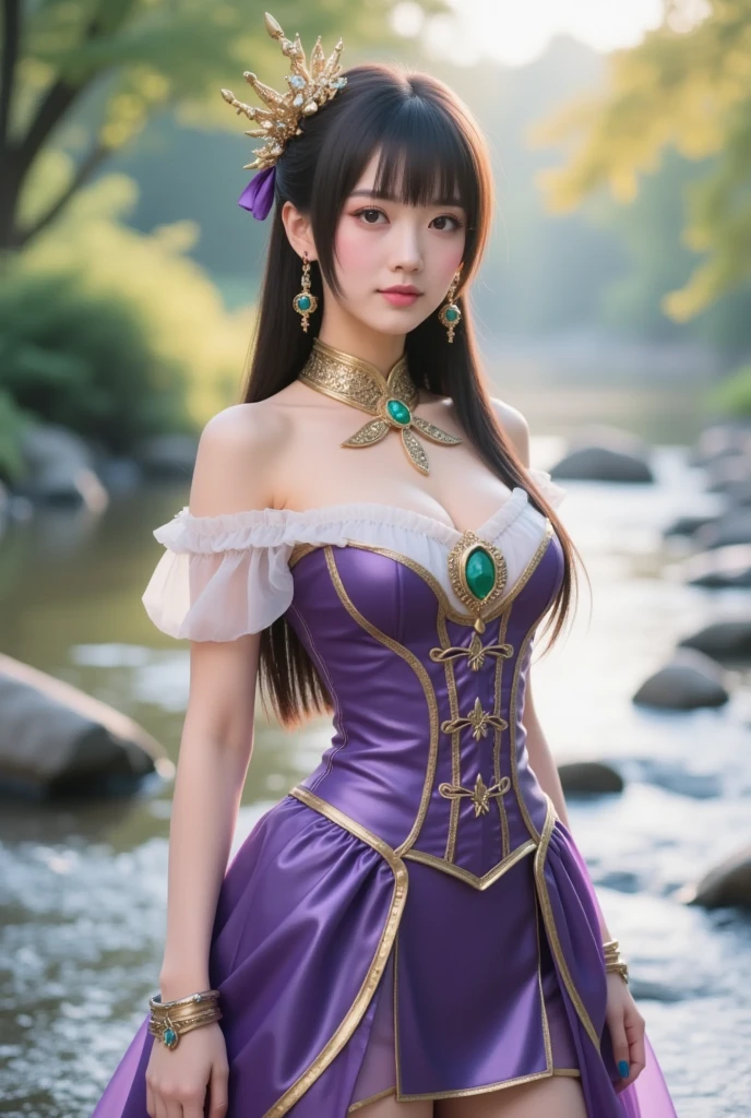 sexy golden princess who controls poison、beautiful smile、lipgloss、long lashes、intense makeup、look at the camera、full body Esbian、、sparkling poisoned flower costume、、、、shiny sparkling multicolor hair、secrete poison、skull hair accessories、fishnet tights、shiny sparkling dark magic forest background