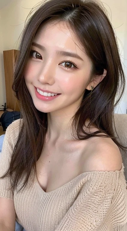 ((highest quality, 8K, masterpiece:1.3)), concentrated:1.2, Perfect body beauty:1.4, Hips:1.2, ((Delicate Hair)), (Colorful summer wear、Short sleeve、Shorts set、pajamas、 :1.1) , ((highest quality、8K、masterpiece:1.3))、1 Girl、A sloppy smile、Esbian all over、Slim face、Big 、Beautiful woman、(Dark Brown Hair)、、1.1、Flickering Valley、Detailed eyes、double eyelid、Blurred Background、超Slim face、Looking down、Bedroom、