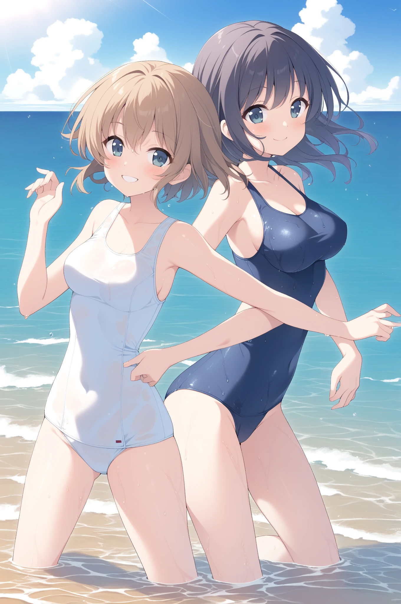 2girls, singing, on water, blue sky
AND 2girls, singing,  on water, blue sky, redhat,redskadi, <lora:arknightsSkadiThe_v10:0.8>
AND 2girls, standing, sad face, at a door, on water,  skadi, white hair, <lora:skadi_v1:1>