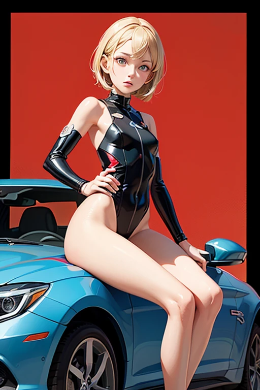 Highest quality,masterpiece,motor Show,Supermodel,Pretty racy swimsuit,smile