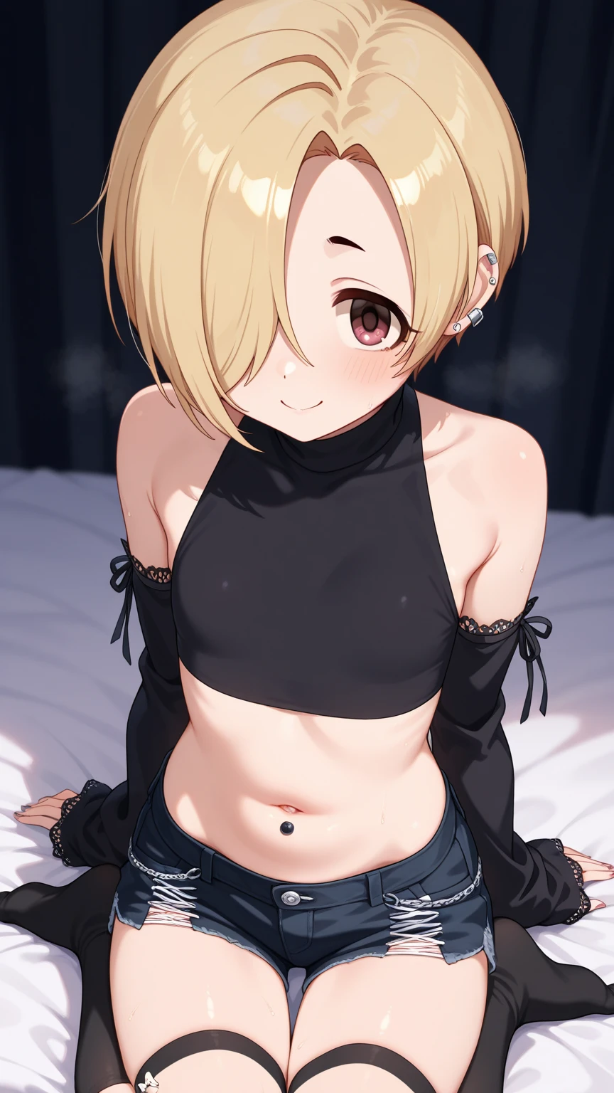 {sex slave, slave},10 years old, flat chest, blond, pony tail, short hair, brown eyes, (torn clothes), nipples, skyporn, best quality, ultra-detailed, cheerleader, wearing cheerleader uniform, (disgust, scared, cry), shower room