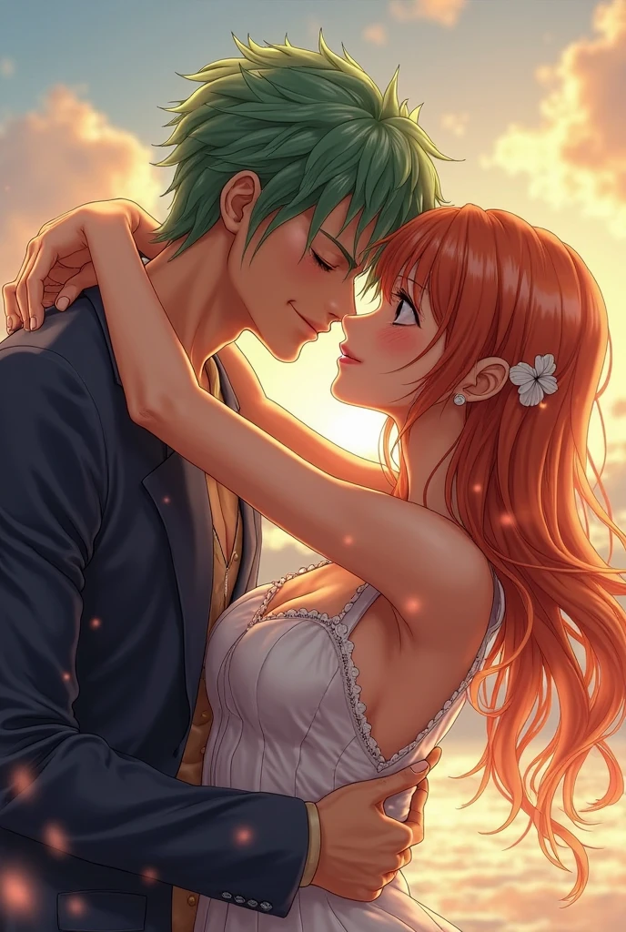 Zoro kissing Nami