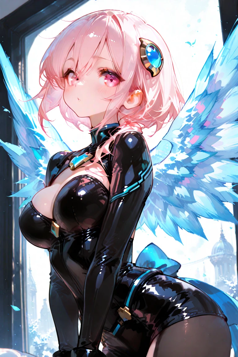woman,(Detailed Description,Unbelievably absurd,High resolution,8k wallpaper,masterpiece,Highest quality,Regional Depth,Anatomically accurate depiction,A face with attention to detail, Eye on the details,Perfect body,Two beautiful hands, Five perfect fingers,Curvy Legs,)(Glowing Skin,Glossのある肌,Oilskin),(((Sexy Idol))),(Idol Costumes,Cute hairstyle,tights,Choker of Hearts,boots,Gloss),eyelash,(bright pink eyes,Look at me sideways,There is cleavage in the chest,Captivating smile,Large Breasts,Glossのある唇,Cute pose),Sweat,whole body,microphone