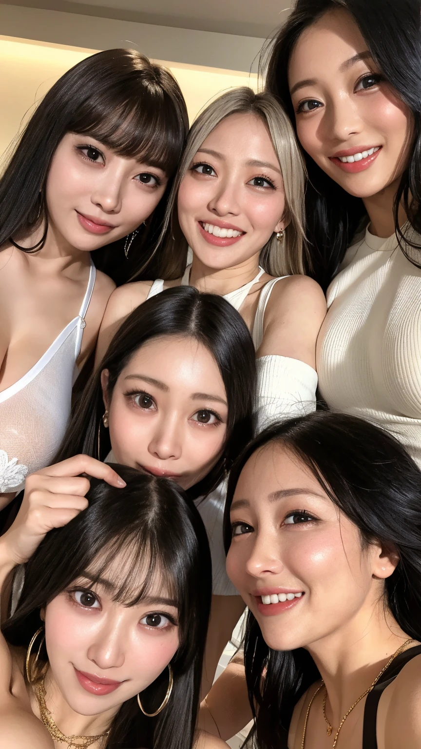 (((Japanese mother and three daughters)))、fullnude、maternal、The chest is abnormally large:1.5、top-quality、32K image quality、tmasterpiece、Sensual look、Sweaty and radiant skin、Filled with the smell of scalpels、breasts pressed against each other、Lukuran banquet、Rub each other's breasts、After the Fact、Tekatka skin with oil