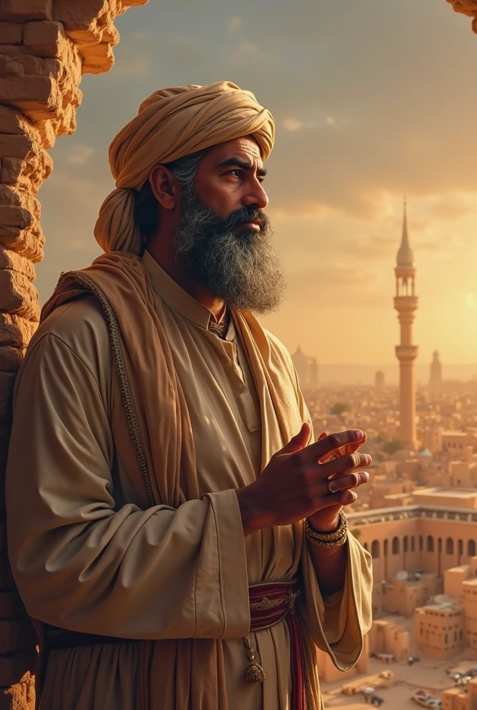 Old hafiz alim man,Looking on madina