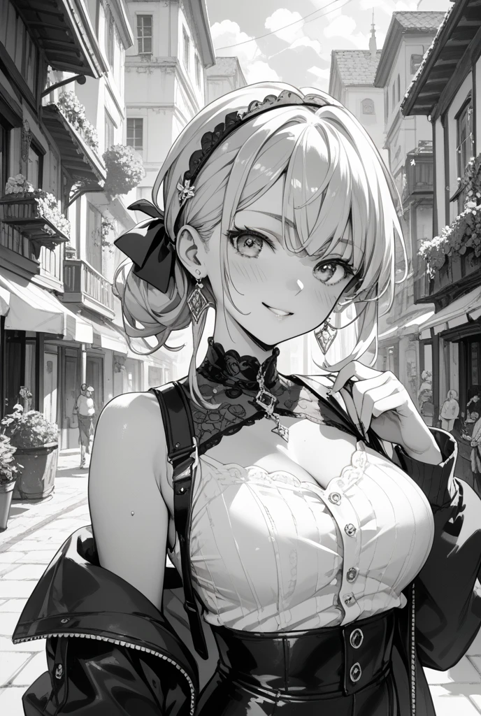 desenho de linha, tirinha, monochrome, lighting, 1 garota em, mesa, melhor qualidade, super detalhe