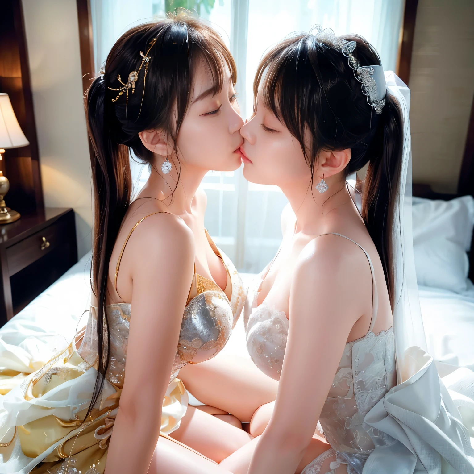 2 girl, mictia, streamer, twitch, photorealistic:1.4, 8K, Masterpiece, Best quality, detailed face:1.5, Original, high resolution, unparalleled Masterpiece, ultra realistic 8K, perfect artwork, perfect female figure, detailed skin, Epic realism, top, miniskirt, full body, body paint,A woman, Detailed,full body, make-up, Bikini,red latex, sex toy,she shows it, en cuncillas,back there a mirror,this one shows his panties, different angles,kiss, lesbian,colales,tight thong,plug anal,zorra,puta,tacones altos, callejera,pelo teñido,face framing rubio teñido,dildo morado,gran dildo,