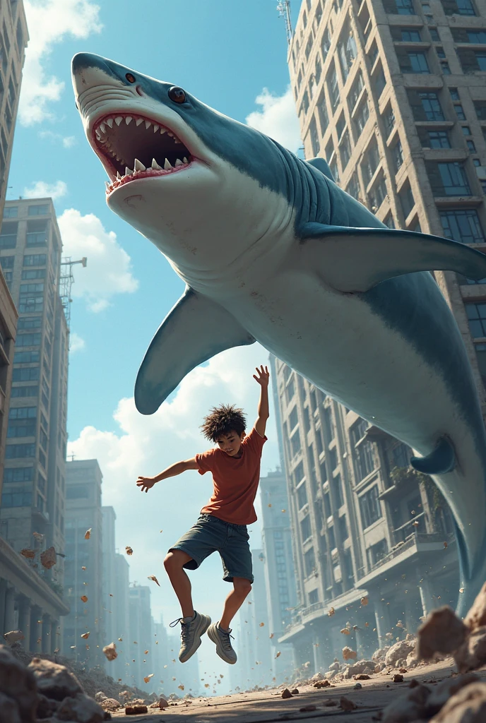 Shark killed by child with bare hands on top of building 