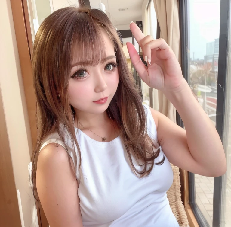 (best quality, 4K, 8k, highres, masterpiece:1.2), ultra-detailed, (realistic, photorealistic, photo-realistic:1.37), hyper detailed, extremely detailed, intricate details, sharp focus, physically-based rendering, professional, vivid colors, studio lighting、Japanese High School Girl、Natural Makeup、(Hair Color:Random)、middlehair、Inward curl、White shirt、Open shirt、sideboob、under boob