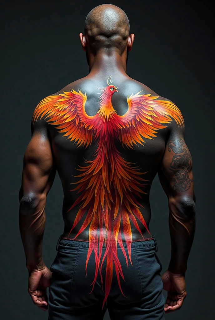 Black burning fire rib tattoo