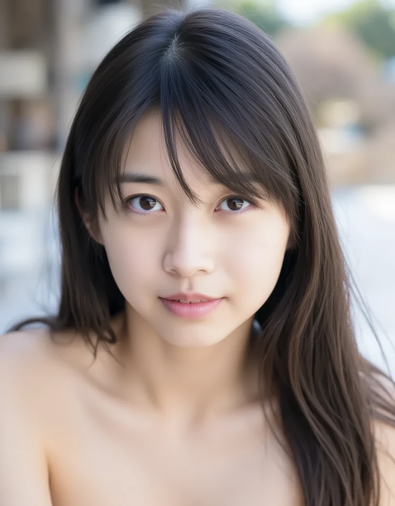 A beautiful young Japanese woman, (naked:1.6),(nude:1.6), (whole body:1.4),smile, topless, (best quality,4k,8k,highres,masterpiece:1.2),ultra-detailed,(realistic,photorealistic,photo-realistic:1.37),extremely detailed eyes and face,longeyelashes,beautiful detailed lips,beautiful detailed eyes,natural lighting,soft lighting,warm color tones,cinematic,