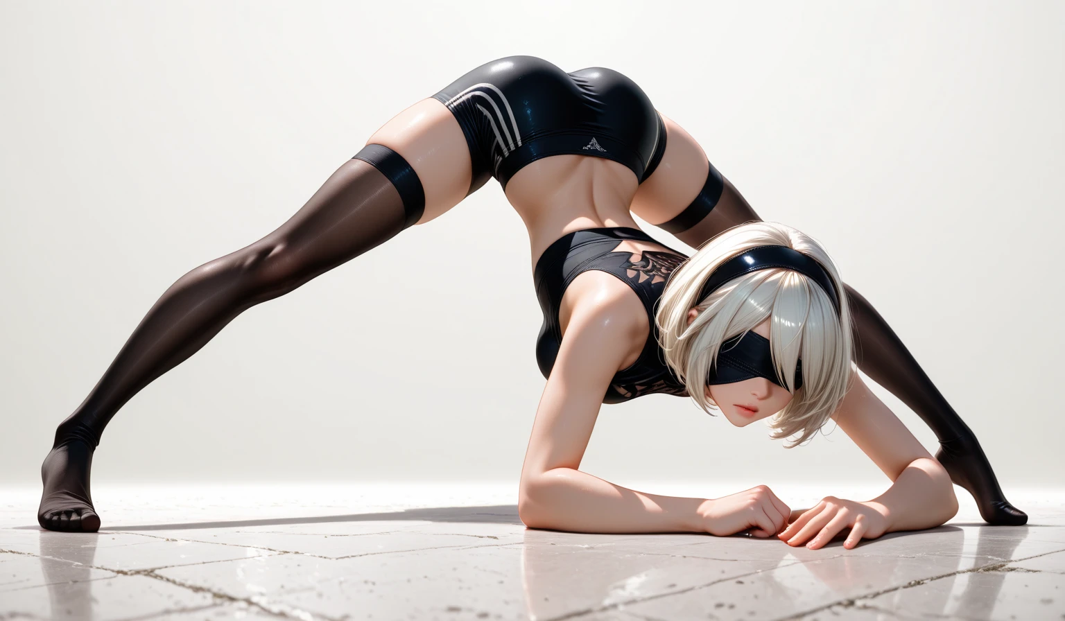 best quality, ultra high res, (photorealistic:1.4), crose up, 1 girl, large breast, black harness, long hair, black hair, light blue eyes,