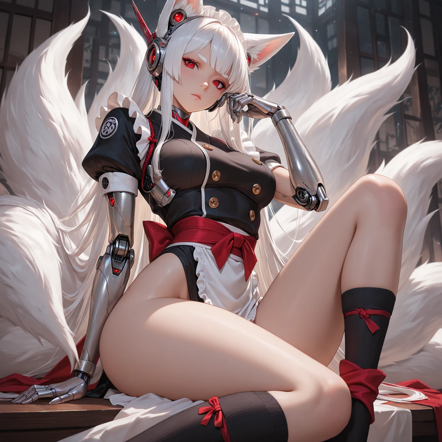 tmasterpiece， best qualtiy， realisticlying， ultra - detailed， （shiny skins， sweat leggs：1.4）， absurderes， Slender， （（Large breasts））， looking at viewert， 1girll， 独奏，（（ 比基尼））， The barefoot， jade foot， Very long gray hair， Red eyes， 动态照明， A high resolution， tack sharp focus， depth of fields， Detailed eyes，realistic pupil，opening legs，Large buttocks