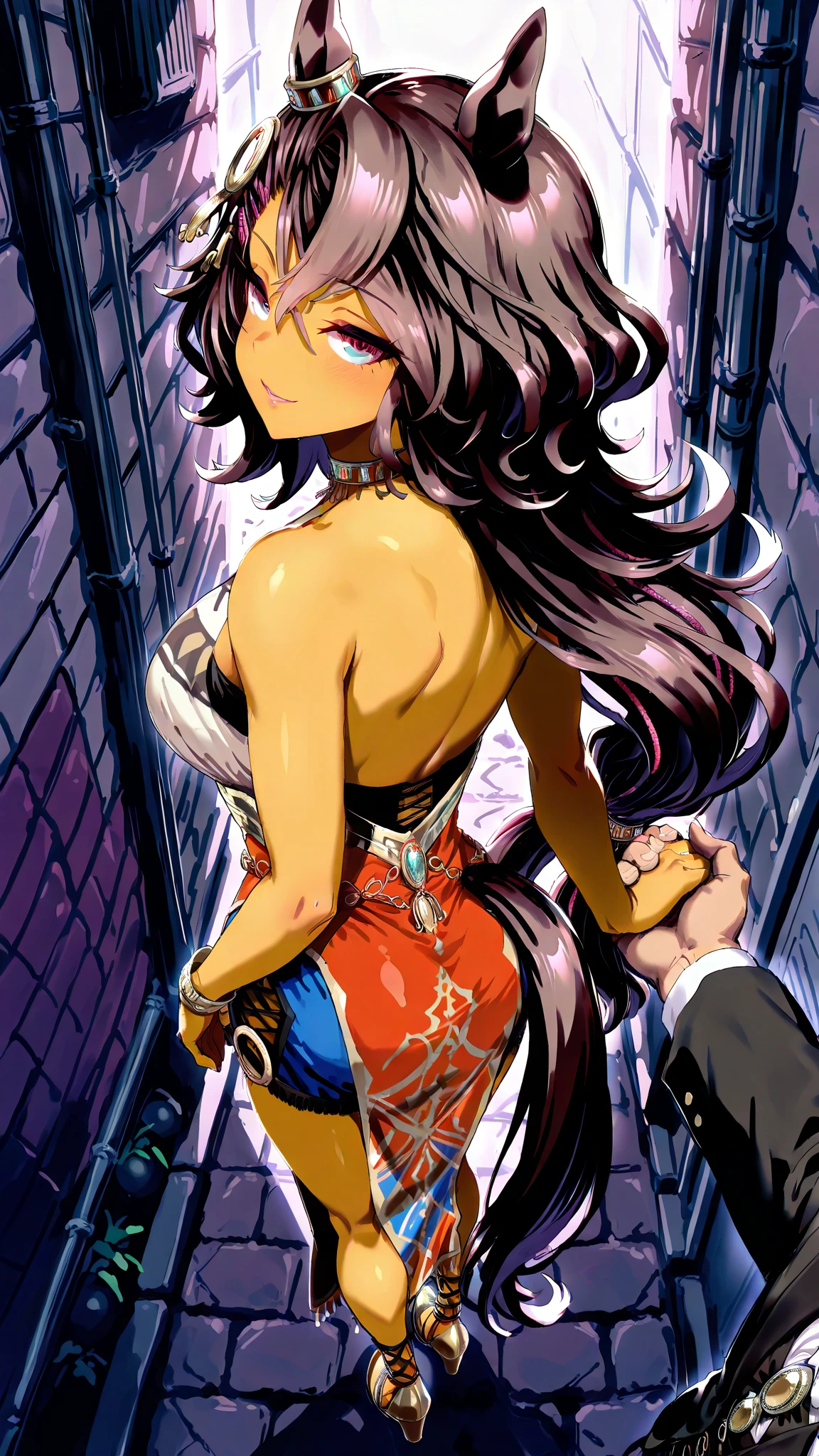  3 men fighting a beautiful young woman open tired anime
