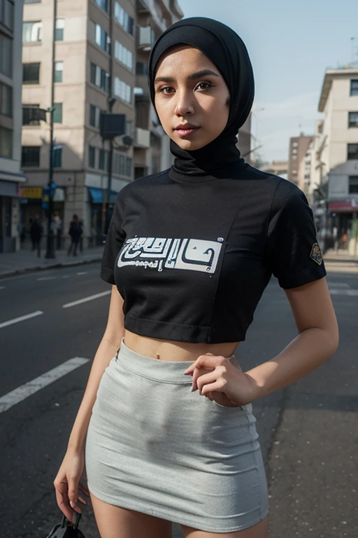 ((CROPPED CROPPED 77 NUMBER TSHIRT)), ((HIJAB GIRL STYLISH)) & ((WEARING HOTPANTS)), masutepiece, High quality, UHD 32K, Realistic face, Realistic skin feeling , A Japanese Lady, 5 matured lady, , Very cute (((FLAT CHEST))), (Night time at forest), ((look In front  at the camera and SADNESS)), (((CUTE GIRL))), ((Gigantic:1.74))