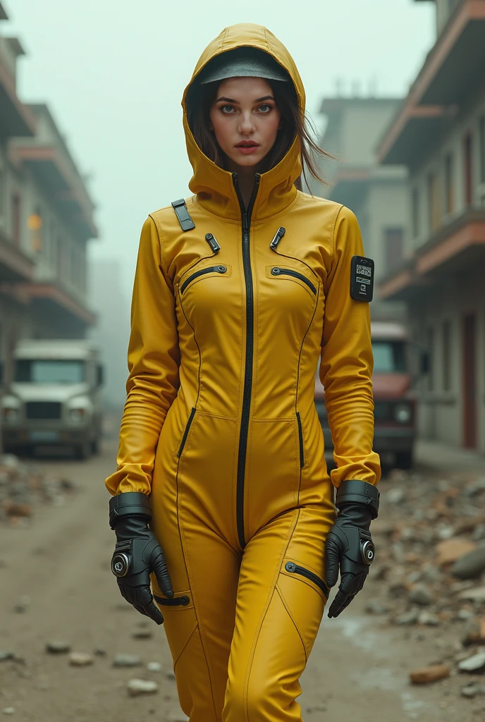 score_9, score_8_up, score_7_up, BREAK, 1girl, solo, breasts, <lora:cyberpunkedwattson-guy-PONYv1:1>, cyberpunkedwattson, horns, makeup, single mechanical arm, mechanical legs, eyepatch, jacket, black headwear, hooded jacket, bodysuit, gloves, choker, sitting, swinging legs,
