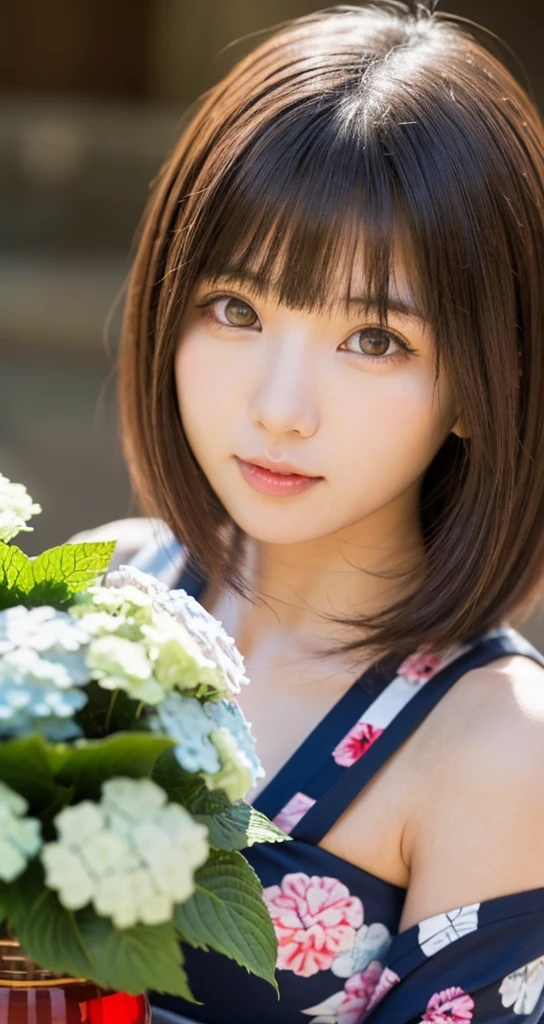 Medium Shot、((Upper Body))、(highest quality:1.5)、(Realistic:1.5)、(1 person:1.5)、(Very detailed)、(High resolution)、8k、((Wear an off-the-shoulder dress))、Slightly small breasts、Natural color lips、Cute Smile、20-year-old girl、(Beautiful and elaborate face)、(Perfect and beautiful face)、(Big eyes)、(Beautiful and elaborate face)、(Beautiful, balanced eyes)、Perfect and beautiful double eyelids、Perfect and beautiful face、Arched eyebrows、 Thin eyebrows、Feminine poses、Slim face、Slim body型、Beautiful and thin nose、 Beautiful Skin、(Medium Bob Hair)、Natural Bangs、Fair skin、Front lighting、(Lighting the face)、(Beautiful cleavage)、Deep blue eyes、Slim waistline、Standing in front of a tunnel of wisteria flowers、(From below)、Slim body、