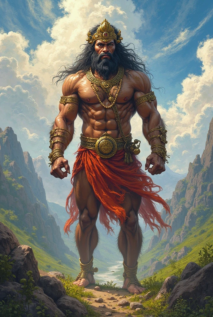 Hanuman ji with big mountain in one hand