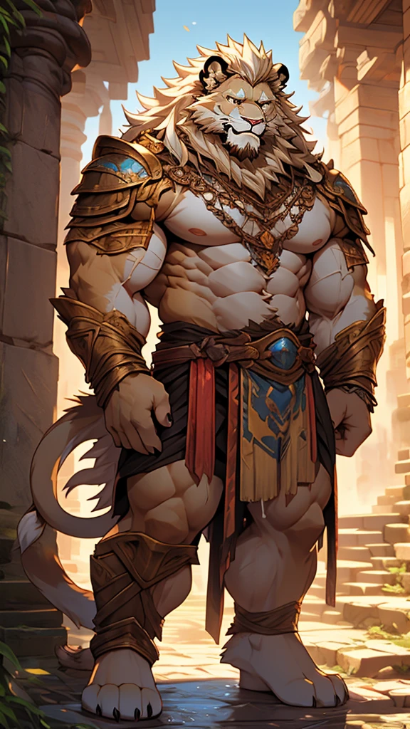 ultra-detailed, masterpiece, masterwork, high quality, best quality, hdr, (nature, night), posted on e621, (by darkgem), nsfw, male, solo, (white little body minotaur), dragon, (long  golden hair, yellow eyes, white body, roar), stylish pose, dynamic angle, (bulge loincloth, pubic hair)