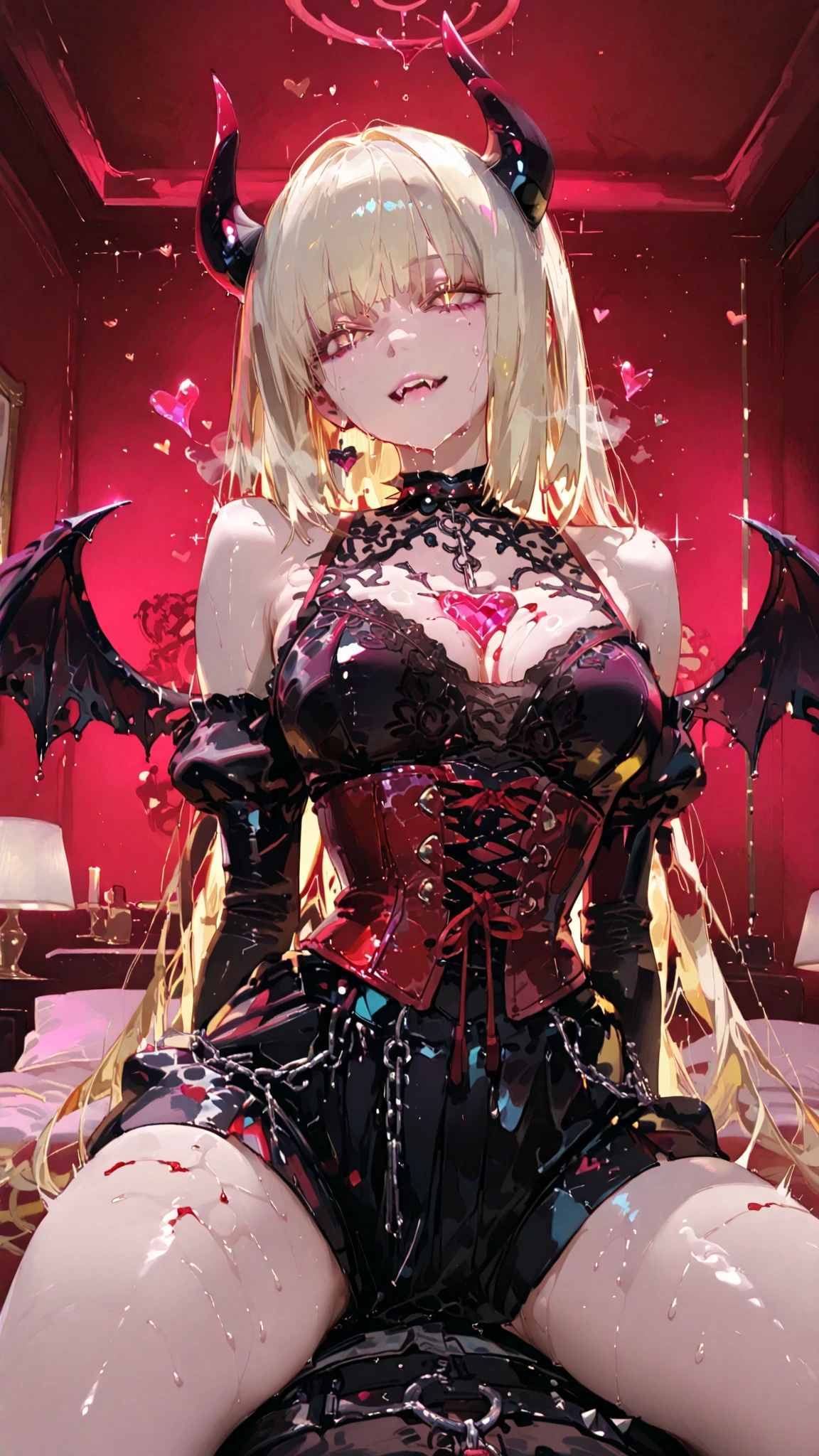 (masterpiece),(Highest quality),(Super detailed),(Best illustrations),(Best Shadow),(Absurd),(Detailed Background),(so beautiful)Flandre, 16K, 8k, 4K,(Best Shadow), (so beautiful), One person, alone, , , , (detailed beautiful eyes), Big Breasts, , heart-shaped pupils, Oculogyric crisis, curvy, , Perfect figure, , , Arched back, Beautiful nipples, pussy, orgasm, afterglow, erotic smile, , , Open your mouth languidly, , Sexy posture, , , cross-eyed, rolling eyes, , water eyes, tears, , tongue out, , , , saliva trail, , shiny skin, , Thigh fetish, , , torogao, ahegao, BREAK, , Dramatic lighting, , Psychedelic Background, night, pink neon, , Torrent of Light, mysterious, spoken heart,, , ,crotch tattoo