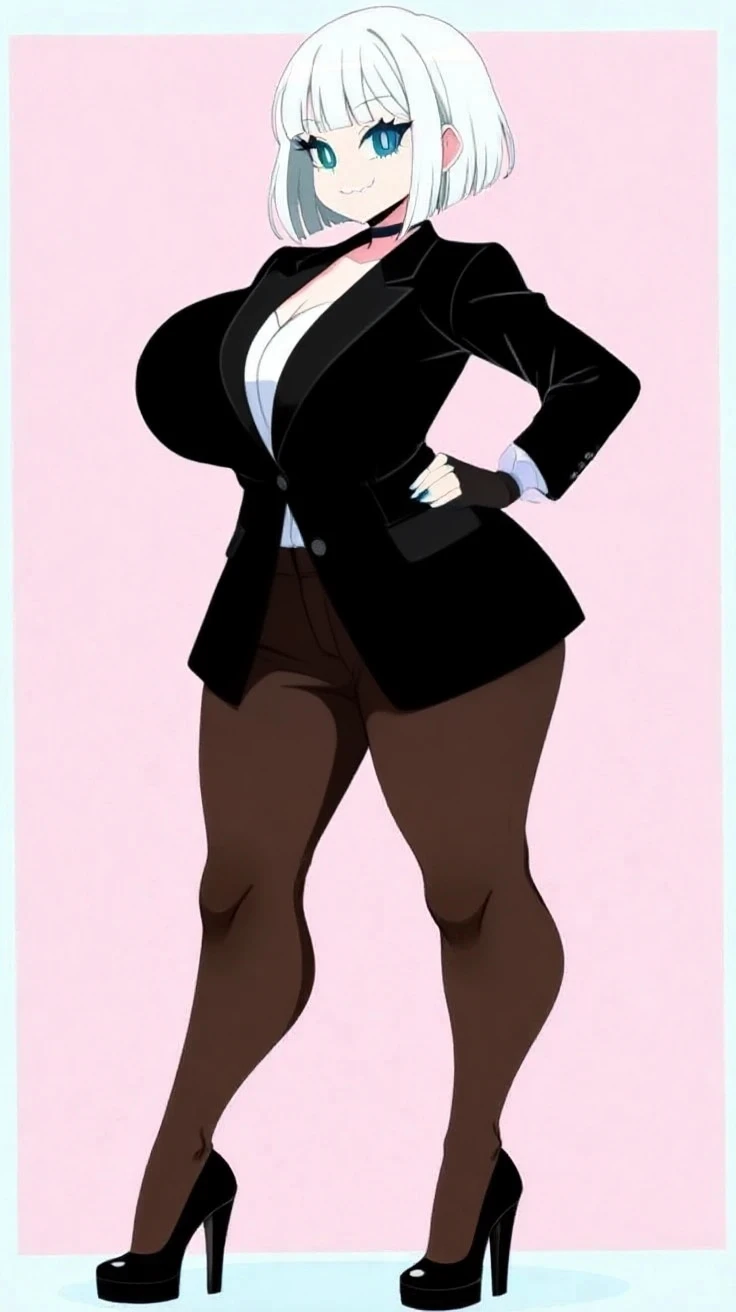 By bebebebebe, by lostgoose, by goonie-san, solo, standing, female,alphys, tan skin, dark tan, dark brown eyes, glasses, turtleneck, red pants, cleavage, curvy