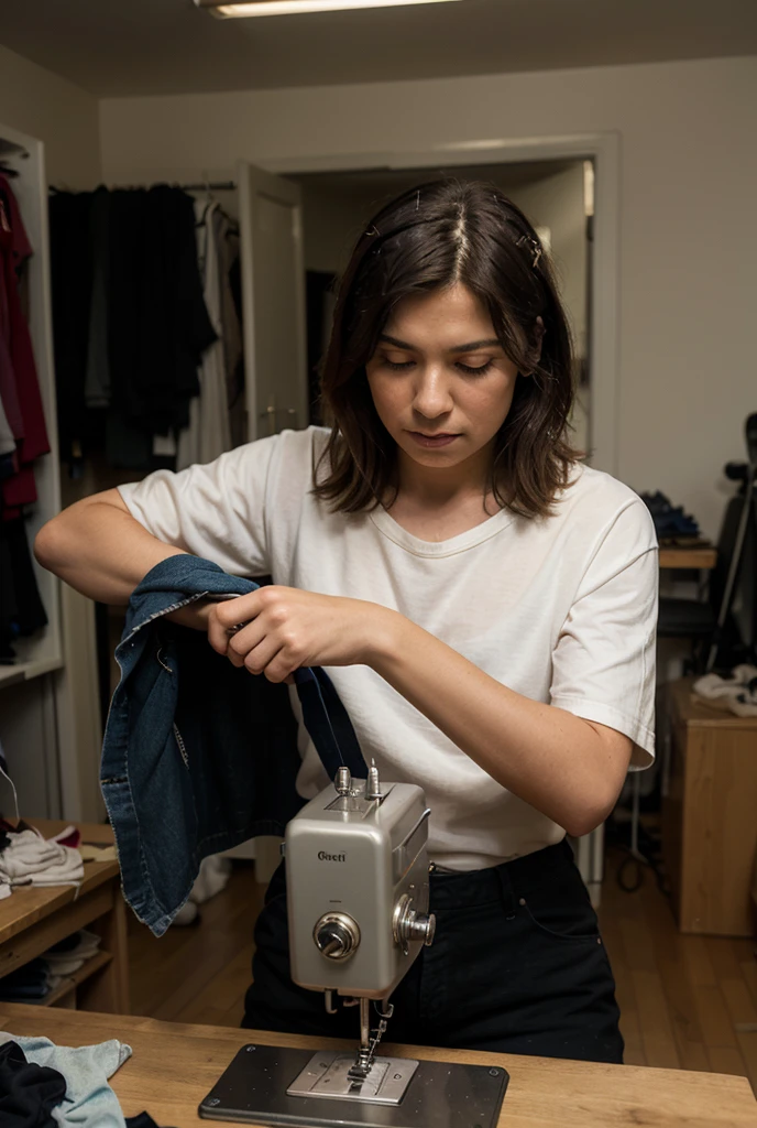 (((Inside the company)))、Wear a shirt,look at the camera with a smile、(Panties:1.5)、woman, 20-year-old, Short Hair,私のPantiesを露出させてください...、(レースのPantiesー)、(Tilt your head a little)