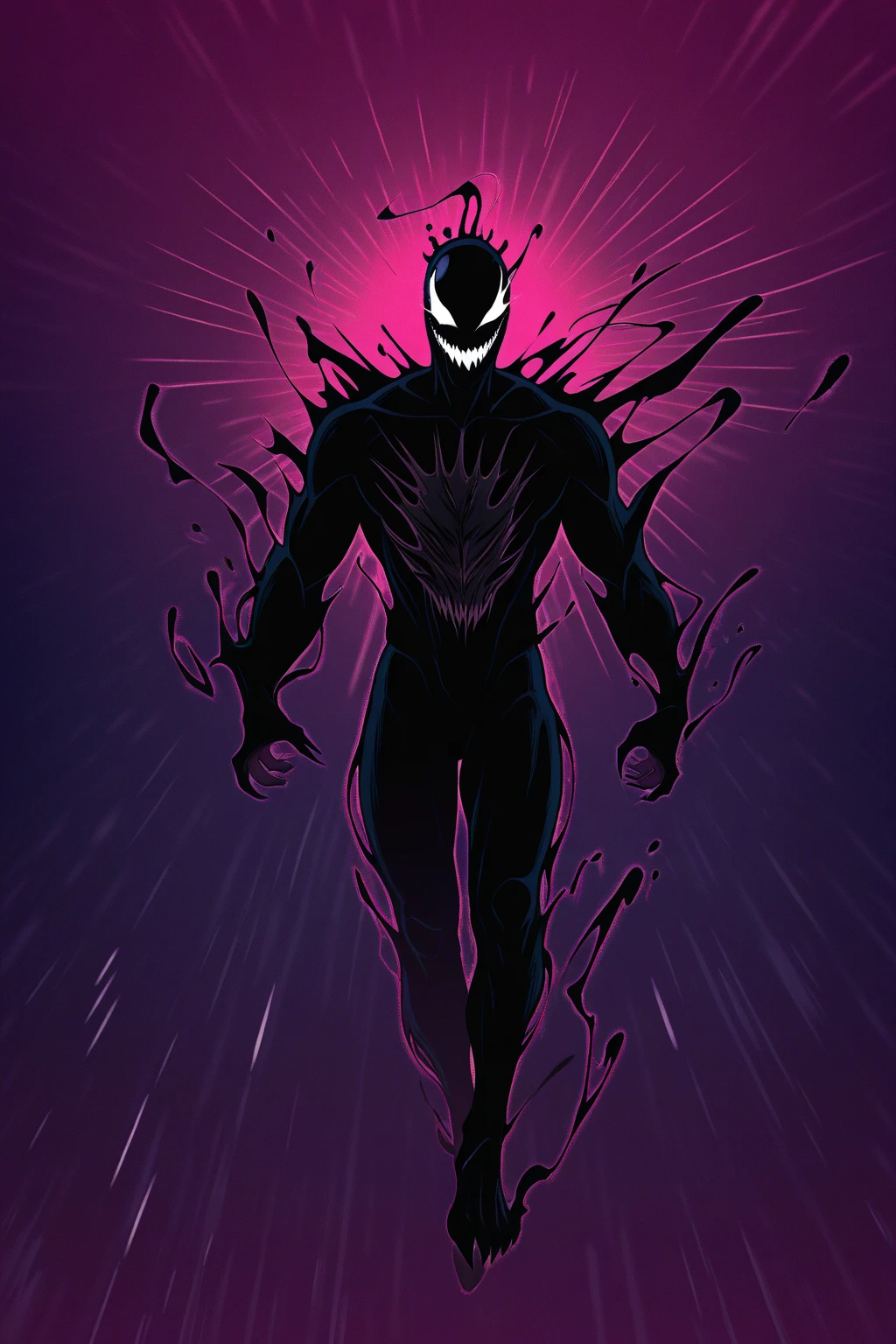 bs, solo, simple background, monochrome, upper body, greyscale, bodysuit, black background, 1other, monster, arms at sides, horror (theme), alien, bad anatomy, ravens, creaper