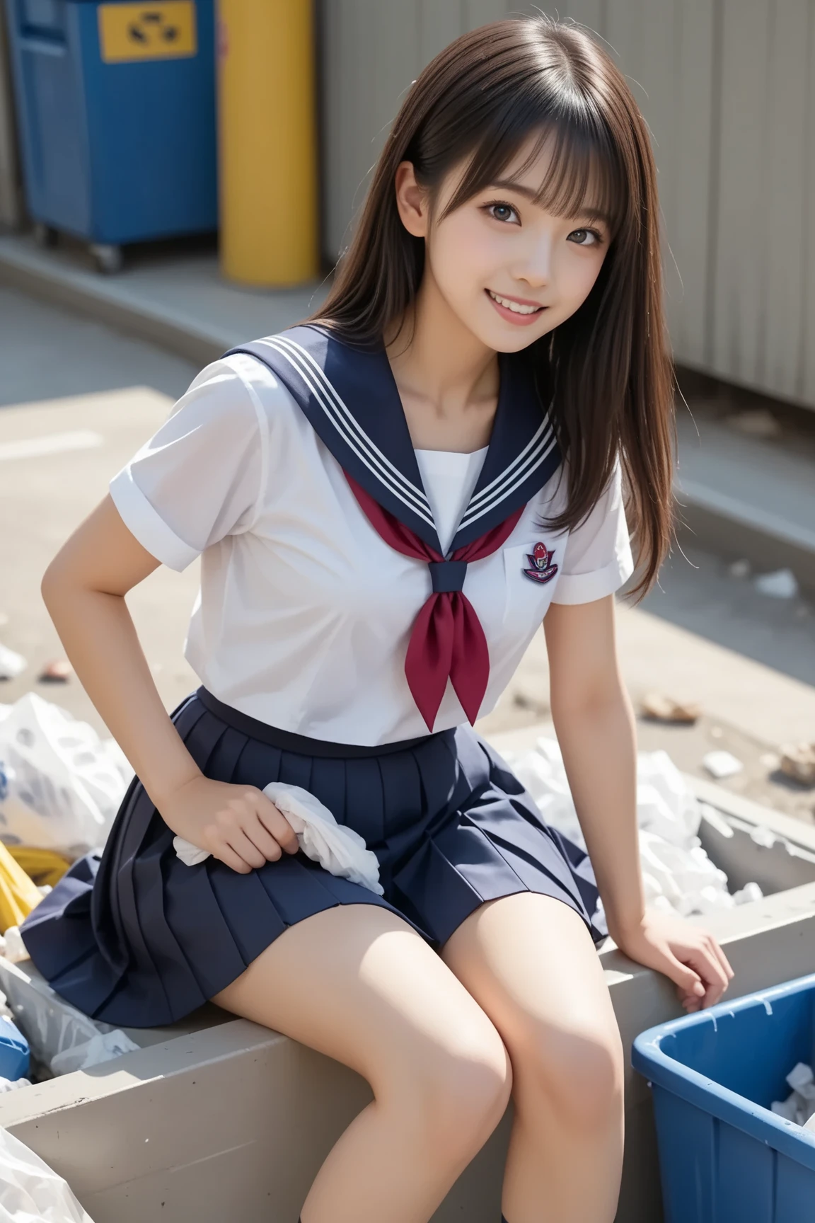 high school girl, , ((Sailor suit:1.3)), ((Red ribbon)), Black pleated skirt, mini skirt, height: 158cm, 16 years old, Realistic, Browsing Caution, ((naked)), ((Pussy Crack:1.1)), ((spread pussy:1.1)), On the stairs in the park, ((Shiny skin:1.3)), cute, cute, Japanese, 最high quality, shape, Very detailed, In detail, High resolution, 8k wallpaper, Perfect dynamic composition, Beautiful details,  Big Breasts, Random sexy poses, whole body, Like a real human being, smile, gravure, 1 female, Black Hair, Long Hair, 15 years old, (Big Breasts:1.3), 最high quality, 8K, high quality, High resolution, (Thick lips), ((Looking at the audience)), double eyelid, Beautiful woman, whole body, Dutch Angle, Fashionable necklaces, Medium Short Hair, (pubic hair:1.3), ((spread legs, legs up, hold own thighs))