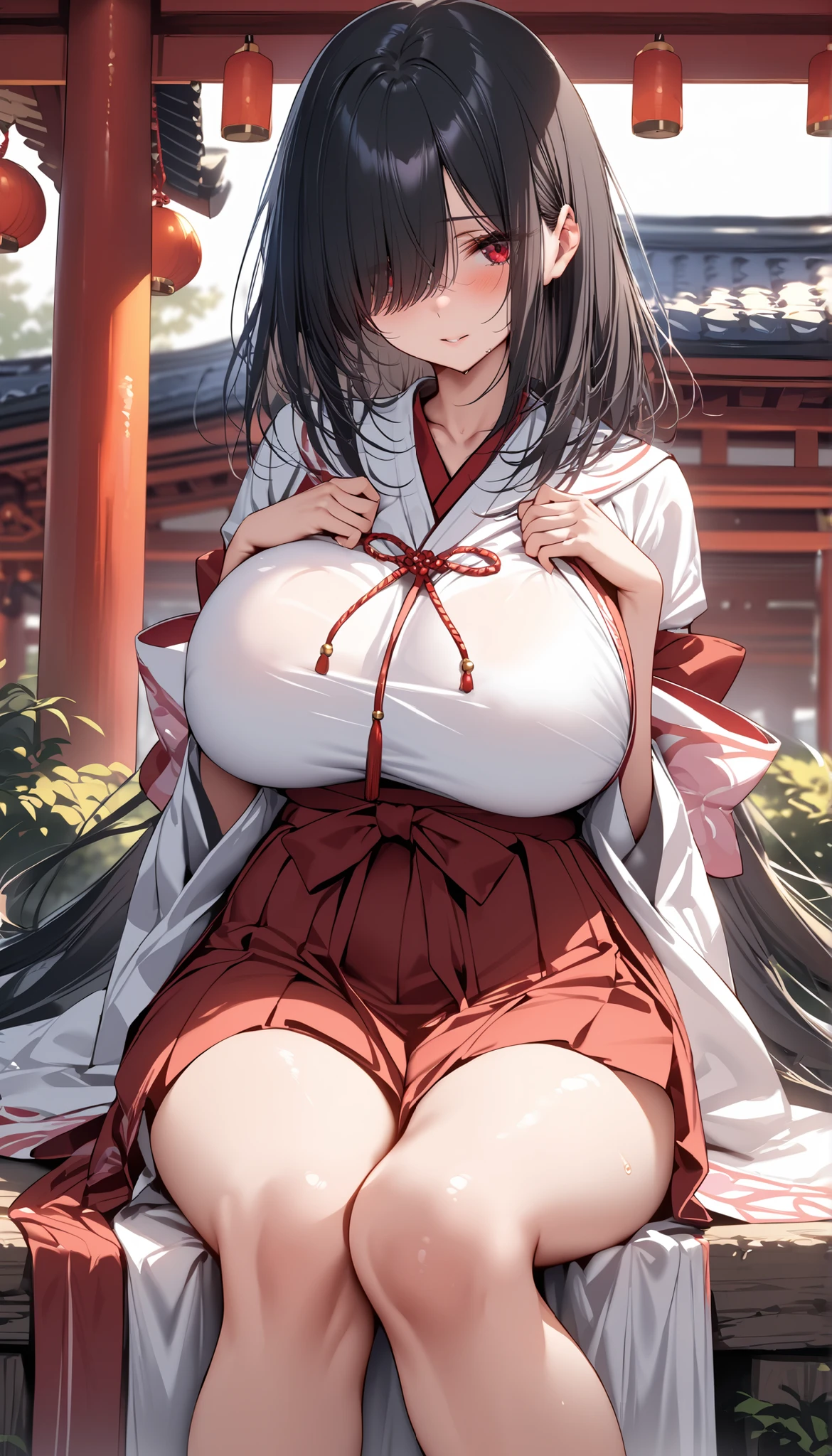 nsfw,((Saggy huge)),((Wide Hips)),((White women)),((Long brown hair and braids)),((Thighs)),((Glasses)),Fat Mature Woman,((Japanese Goddess Clothing)),((whole body))、Wide-open legs、Overflowing Sex Fluids
