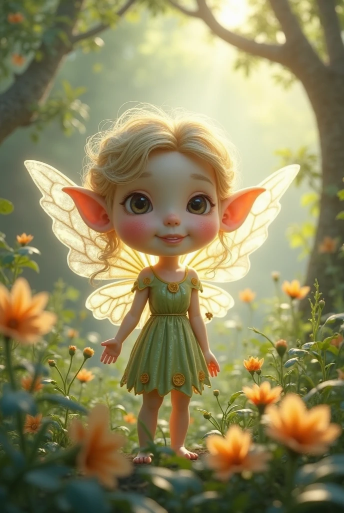 Cute 3D child with bee wings
