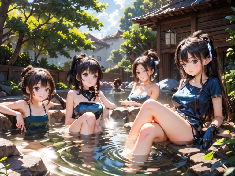 (masterpiece、Highest quality)、(Japan favelas、Old and dirty hot spring town)、((Beautiful night view))、((Underground hot spring facilities、Unhygienic and lifeless:1.4、石のstage))、((tits、Pussy、Junior high school girl、Three or more pretty naked girls、smile、fun))、((Unsanitary and dim))、Shady Red Light District、shaved ice、Sale of drinks、(stage、Everyone is having fun bathing)、smile、Happy schoolchildren、Perfect Anatomy