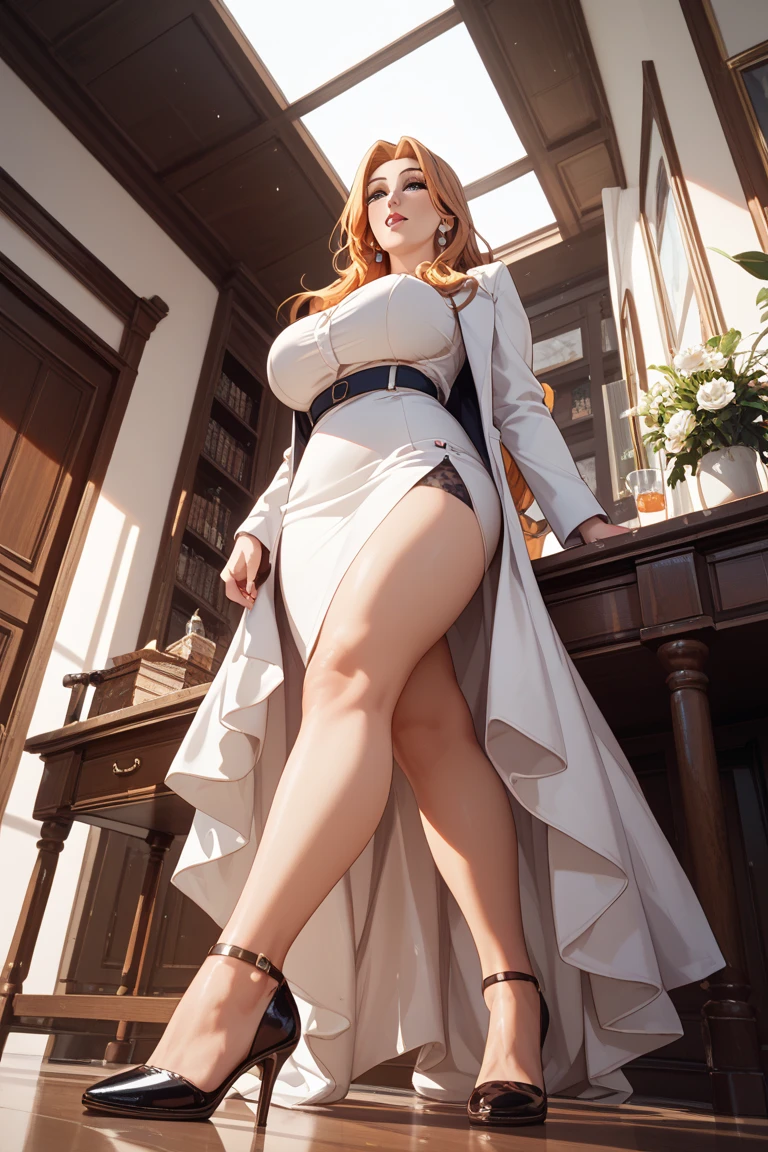 woman, ((Masterpiece, best quality)), full body view, sexy, bursting huge breasts, detailed skin, Anna from Frozen as a nurse, white nurse clothes, highly detailed, cinematic lighting, ultra realistic, blush, looking at viewer, anna, anna from frozen, princess, disney, brown hair, long hair, portrait, cleavage, large breasts, wide hips, full body view, tall,