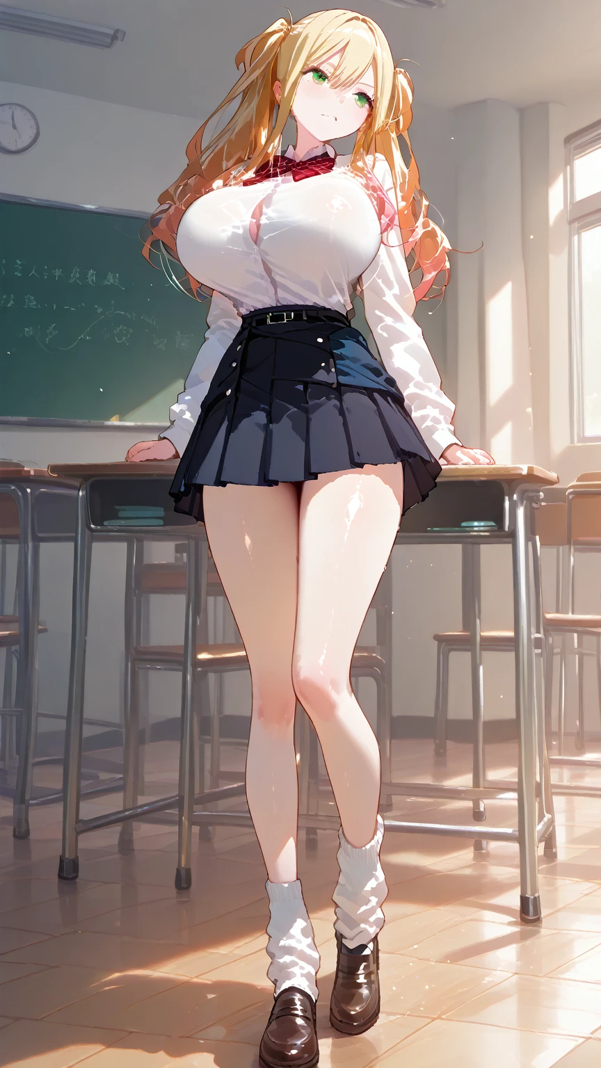 (masterpiece:1.2, best quality), (real picture, intricate details), solo, 1lady, chestnut hair, headband, turtleneck shirt, school, school uniform, ((pull up skirt)), small tits, stockings, pantyless, no panties, sex, pussy