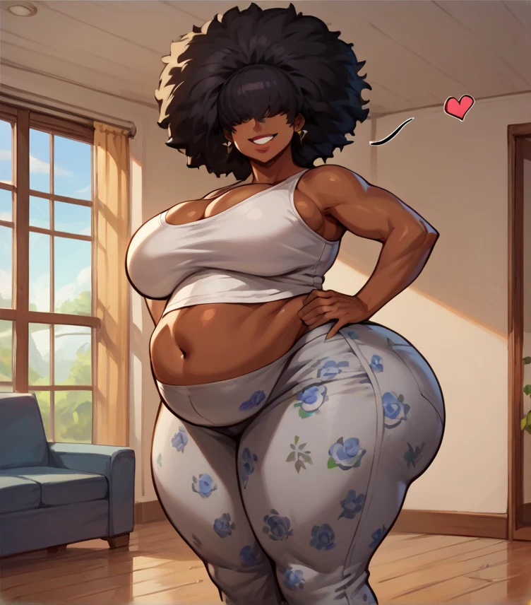 Regular woman wearing a pink shirt and purple pants and holding a pink drink, Digital display inspired by Esaias Bourse, Instagram, Renaissance, thick, thicc, Nicki Minaj is curvy, Volume addition, Volume addition woman, skinny waist and thick hips, beautiful thick female, graceful, thick thigs, thick thighs, thick body, Tight outfit