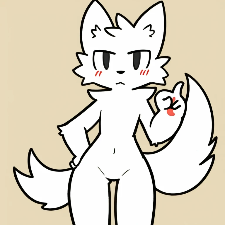 score_9, score_7_up score_6_up, score_5_up, source_furry, source_anime, BREAK Anthro, Anthro furry arctic fox, fox ears and tail, snout, one eye covered, purah,hair ornament, red headband, red glasses, naked:1.3, barefoot, 4 toes, squatting, sex, cowgirl position sex, she is fucking a faceless human male, on a bed, simple background