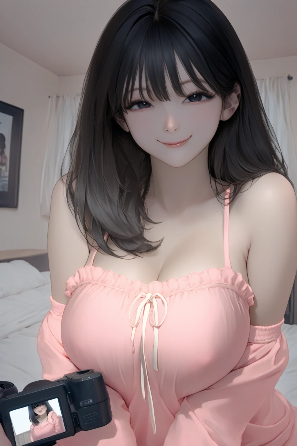 very cute and beautiful girl,teen,(very detailed美しい顔),
white blouse,(open clothes,pink lace bra:1.13) Sit on the bed sheets and take a break,spread your legs,
(smile),looking at the viewer,Pleated Navy Blue Mini Skirt BREAK Antique Hotel Bedroom,luxury furniture,black hair,
(highest quality,masterpiece:1.2),disorganized,High resolution,super detailed,very detailed,32K,8K resolution,
intricate details,movie-like scene,detailed background,alone,dynamic angle,