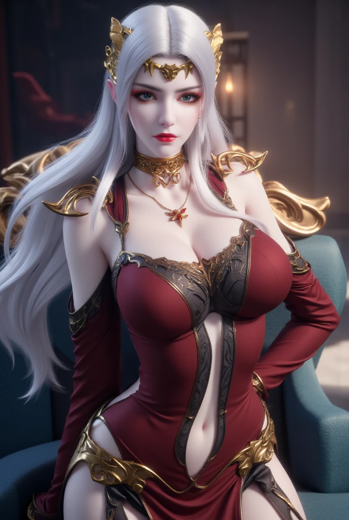 (masterpiece:1.2, best quality:1.2, beautiful, high quality, highres:1.1, aesthetic), detailed, extremely detailed, NSFW, ambient soft lighting, 4K, perfect eyes, perfect face, perfect lighting, 1girl, alternate breast size, belly, black hair, breasts, glowing, hair between eyes, huge breasts, inverted nipples, lips, long hair, looking at viewer, lying, navel, nipples, nude, on back, parted lips, plump, realistic, solo, big breasts, hands on hips