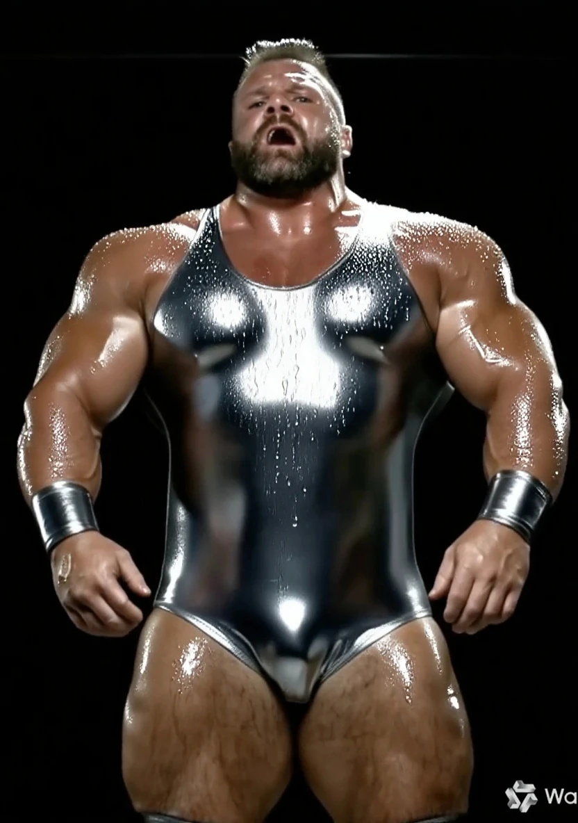 There is only one handsome Chinese man in the photo,35 years old,tall, Fitness,Smooth body,Smooth skin,No chest hair,short hair, O-Shaped Beard,Perfect body, Dark skin color,Radiant Skin,Smooth skin,Shiny, shiny skin,Smooth pectoral muscles,Muscle bulge, muscular, Very large pectoral muscles,Very sexy abdominal muscles,Very well-developed leg muscles,Huge concave and convex area,Brightens oily skin,Wearing a shiny gold leather thong,Handsome face,Normal human toes,Correct and accurate male body proportions,Gold Collar,Gold bracelet,Gold anklets,Standing in the snow,Night sky,A sky full of stars,There are auroras,Colorful,Charming dream scene,Epic。