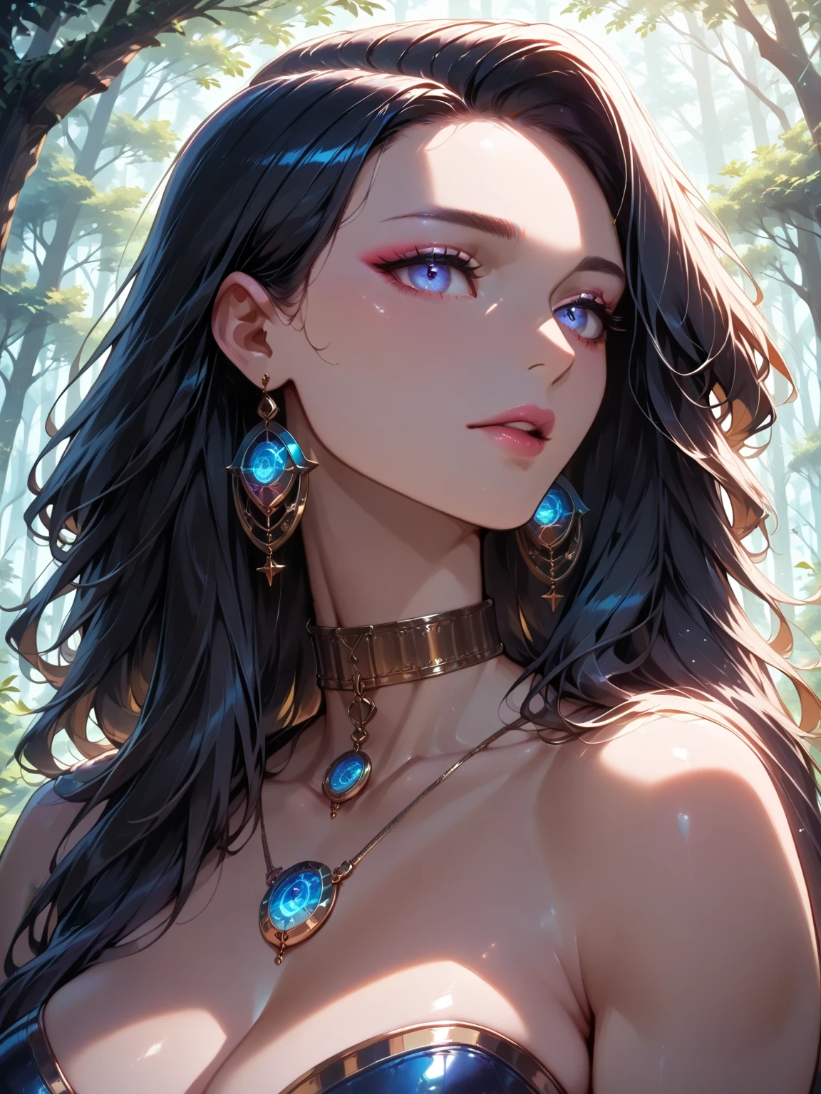 (masterpiece), best quality, expressive eyes, perfect face, Girl,long dark iridescent hair, iridescent eyes, small waist, small breast , large thighs,holding ying yang symbol, full view